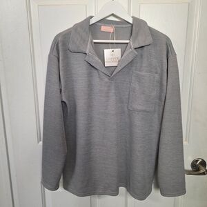 Copper Magnolia Gray Long Sleeve Top